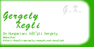 gergely kegli business card